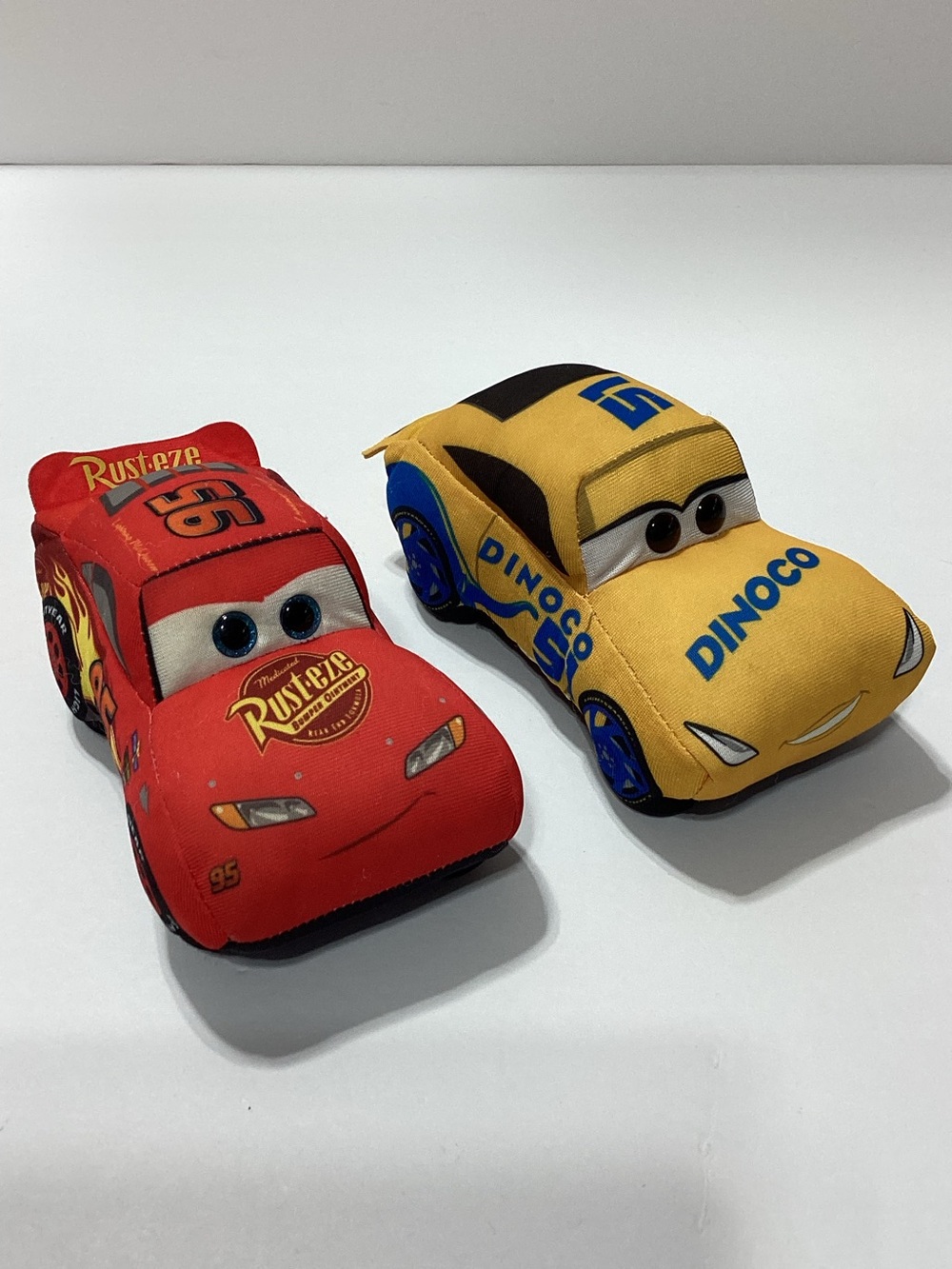 Disney Cars Ty Sparkle Stuffed Cars Lot of 2 Lightning McQueen Cruz Ramirez